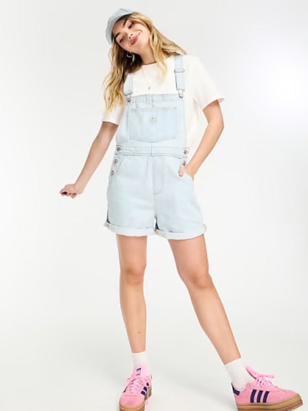 Levi's Light Blue Denim Short Overalls